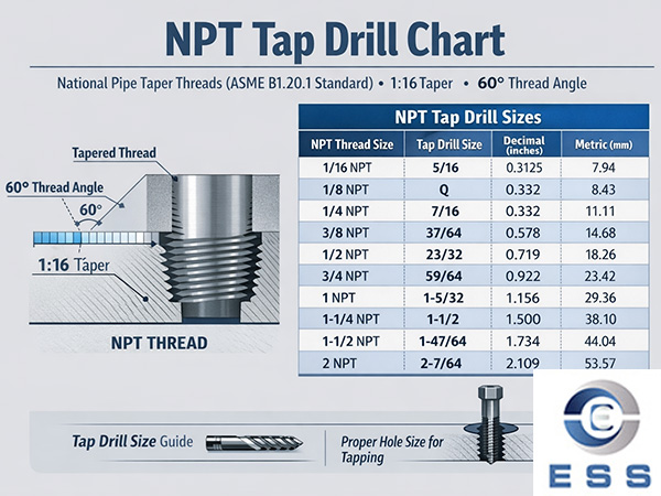 Pipe Thread Tap Drill Chart (NPT) – Complete Tap Drill Size Guide picture