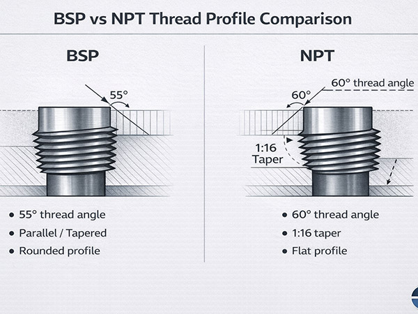 BSP vs NPT: diferencias, compatibilidad y tabla de tamaños