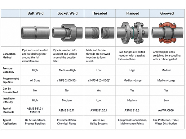 How to Connect Carbon Steel Pipes? 4 Common Connection Methods