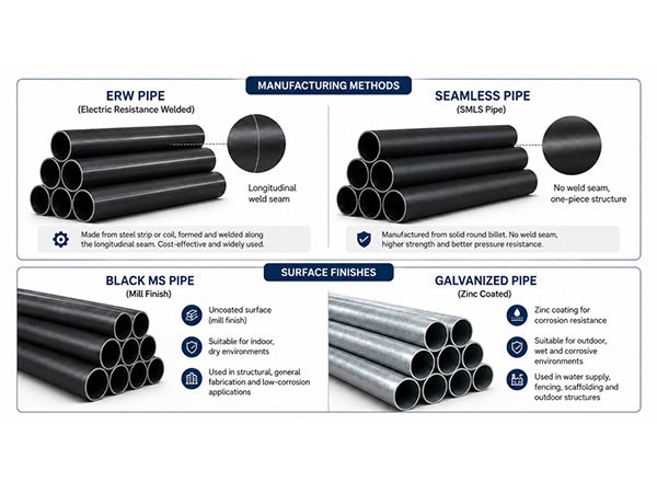 Mild Steel Pipe (MS Pipe): Specifications, Grades, Types & Applications