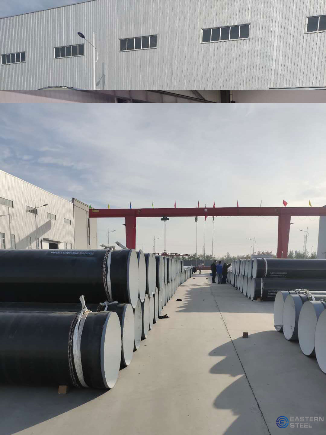 SSAW steel pipes on site are will to shipping