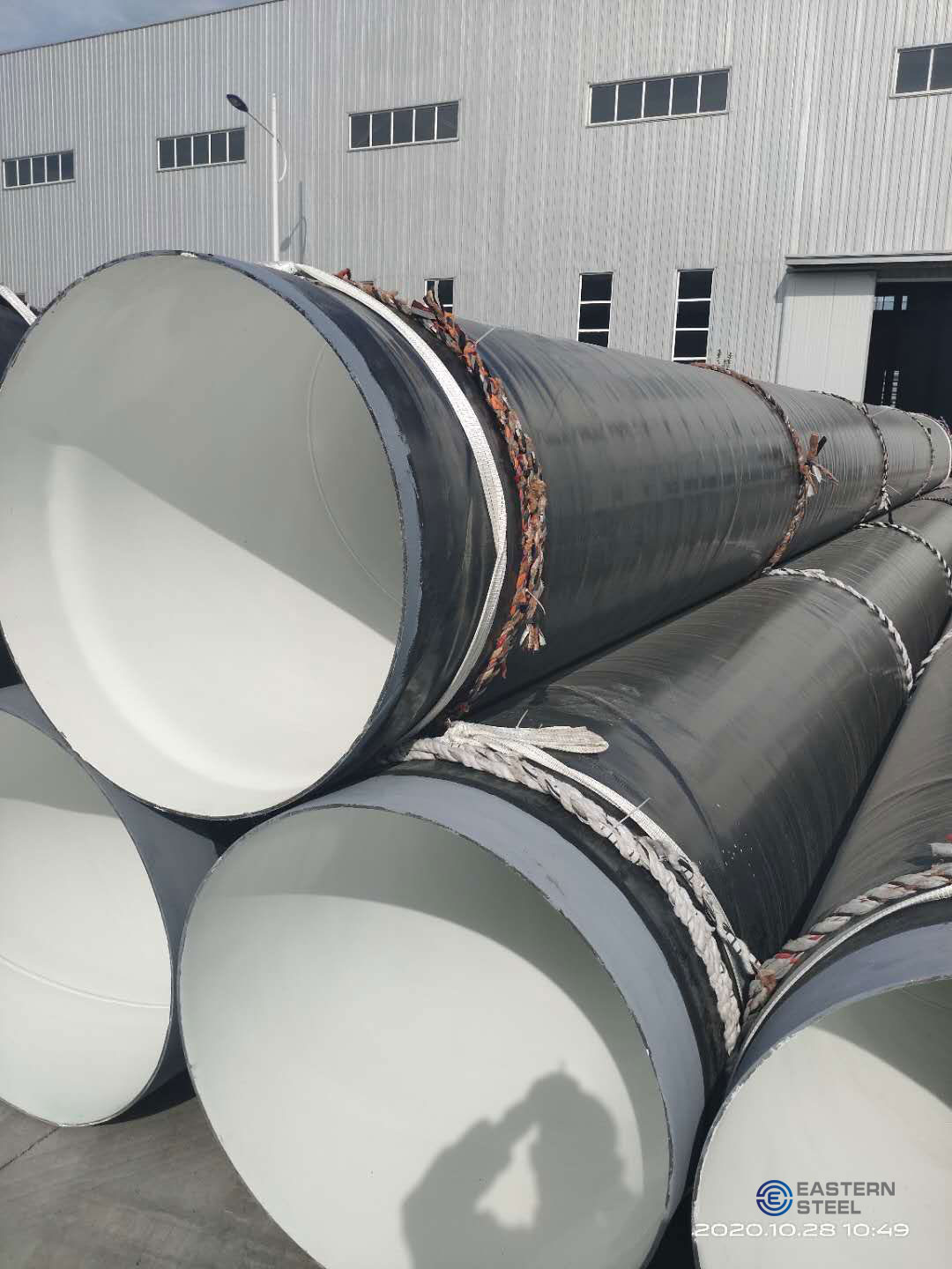 SSAW steel pipes on site are will to shipping