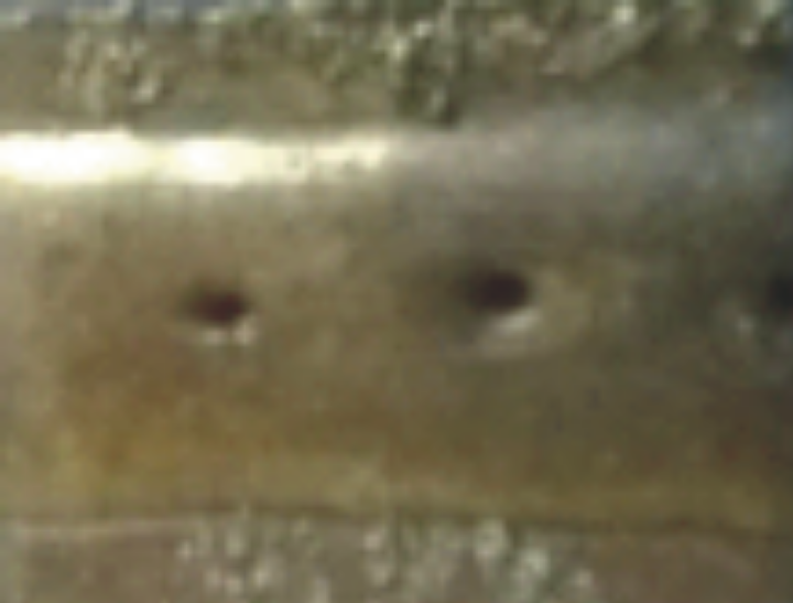 Hydrogen pores on the surface of the weld