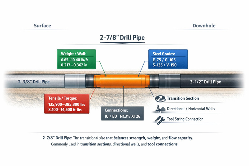 2-7 8 tubería de perforación transicional
