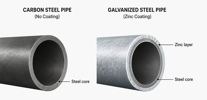 Carbon Steel Pipe vs Galvanized Steel Pipe