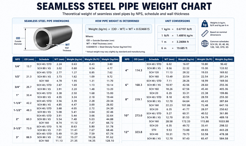  Seamless Steel Pipe Weight 