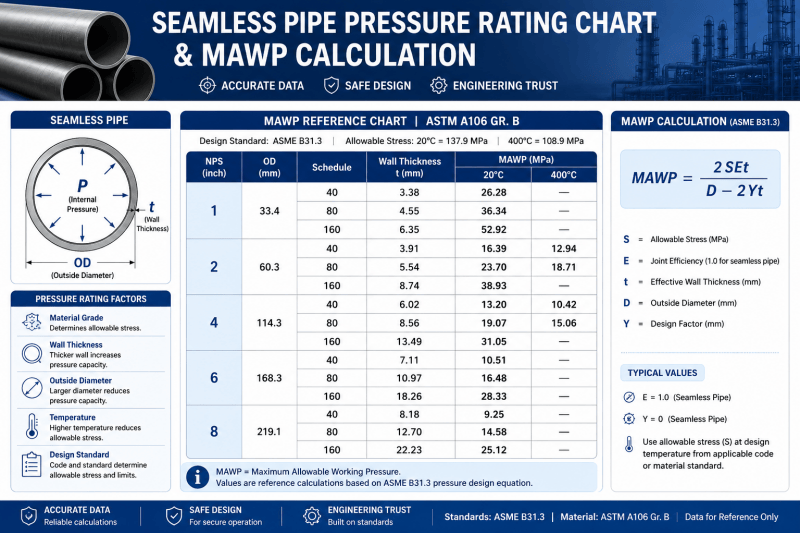 Seamless Pipe Pressure Rating 