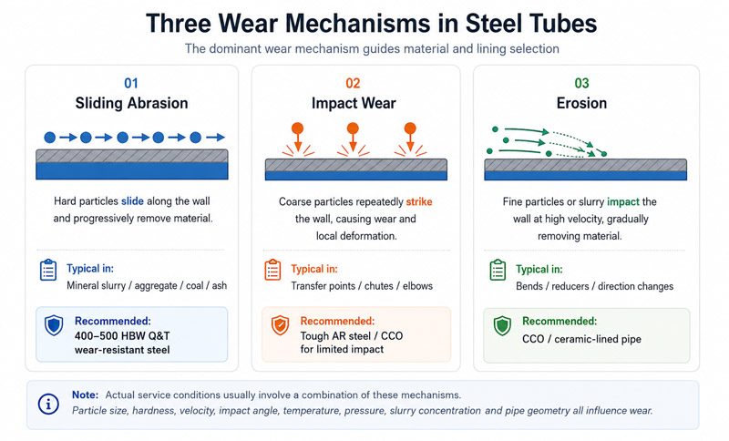 Steel tube wear mechanisms abrasion, impact, and erosion Steel tube wear mechanisms abrasion, impact, and erosion